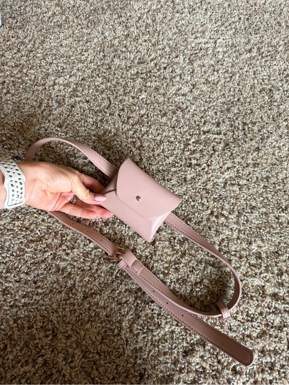 Small Samara Mauve Leather Belt Bag